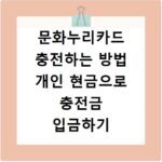 문화누리카드 충전하는 방법 개인 현금으로 충전금 입금하기