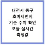 대전시 중구 초미세먼지 기준 수치 확인 오늘 실시간 측정값 확인하기