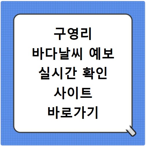 구영리 바다날씨 예보 실시간 확인 사이트 바로가기