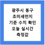 광주시 동구 초미세먼지 기준 수치 확인 오늘 실시간 측정값 확인하기