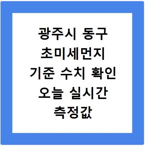 광주시 동구 초미세먼지 기준 수치 확인 오늘 실시간 측정값 확인하기