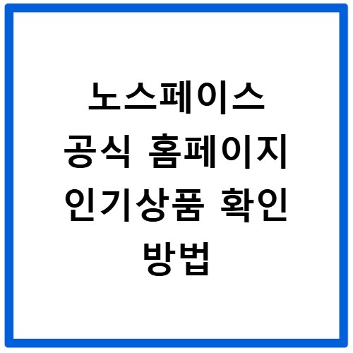 노스페이스 공식 홈페이지 인기상품 확인 방법