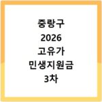 중랑구 2026 고유가 민생지원금 3차 신청방법 대상 지급일