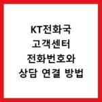 KT전화국 고객센터 전화번호와 상담 연결 방법