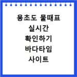 용초도 물때표 실시간 확인하기 바다타임 사이트 바로가기