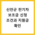신안군 전기차 보조금 신청 조건과 지원금 확인