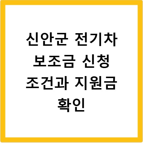 신안군 전기차 보조금 신청 조건과 지원금 확인