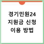 경기민원24 지원금 신청 이용 방법