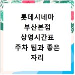 롯데시네마 부산본점 상영시간표 주차 팁과 좋은 자리 예매 방법