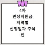4차 민생지원금 지역별 신청일과 추석 전 지급일 확인