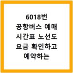 6018번 공항버스 예매 시간표 노선도 요금 확인하고 예약하는 방법