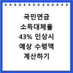 국민연금 소득대체율 43% 인상시 예상 수령액 계산하기