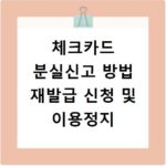 체크카드 분실신고 방법 재발급 신청 및 이용정지