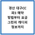 경산 대구CC 파3 예약 방법부터 요금 그린피 캐디피 정보까지 총정리