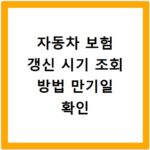 자동차 보험 갱신 시기 조회 방법 만기일 확인