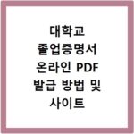 대학교 졸업증명서 온라인 PDF 발급 방법 및 사이트 바로가기 안내