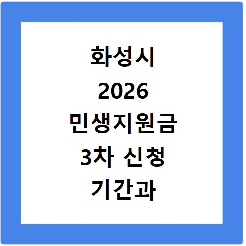 화성시 2026 민생지원금 3차 신청 기간과 방법 알아보기