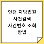 인천 지방법원 사건검색 사건번호 조회 방법