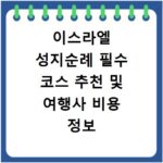 이스라엘 성지순례 필수 코스 추천 및 여행사 비용 정보 상세 정리