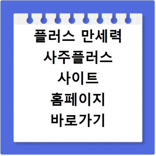 플러스 만세력 사주플러스 사이트 홈페이지 바로가기