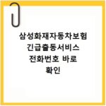 삼성화재자동차보험 긴급출동서비스 전화번호 바로 확인