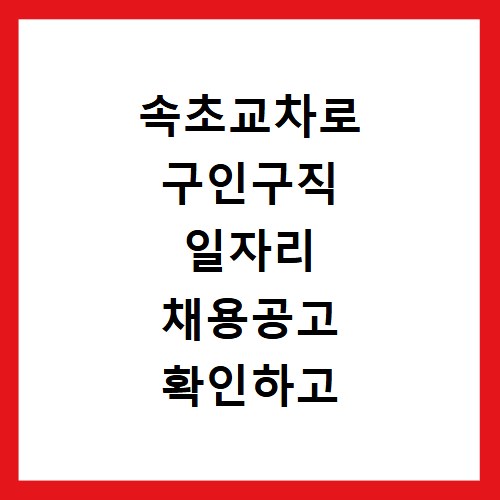 속초교차로 구인구직 일자리 채용공고 확인하고 부동산 정보까지 한눈에 보는 방법