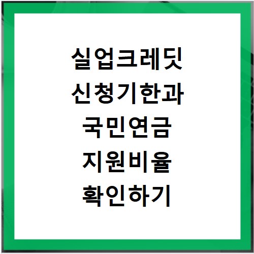 실업크레딧 신청기한과 국민연금 지원비율 확인하기