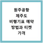 원주공항 제주도 비행기표 예약 방법과 티켓 가격 비교 꿀팁 정리