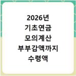 2026년 기초연금 모의계산 부부감액까지 수령액 확인