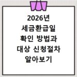 2026년 세금환급일 확인 방법과 대상 신청절차 알아보기