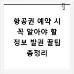 항공권 예약 시 꼭 알아야 할 정보 발권 꿀팁 총정리