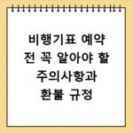비행기표 예약 전 꼭 알아야 할 주의사항과 환불 규정