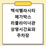 백석벨라시타 메가박스 리클라이너관 상영시간표와 주차장 예매 방법