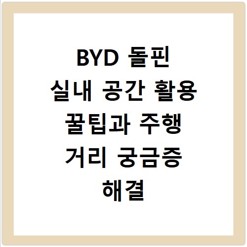 BYD 돌핀 실내 공간 활용 꿀팁과 주행 거리 궁금증 해결
