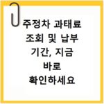 주정차 과태료 조회 및 납부 기간, 지금 바로 확인하세요