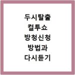 두시탈출 컬투쇼 방청신청 방법과 다시듣기 팁 정리
