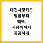 대전사랑카드 발급부터 혜택, 사용처까지 꼼꼼하게 알려드려요