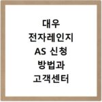 대우 전자레인지 AS 신청 방법과 고객센터 전화번호 안내