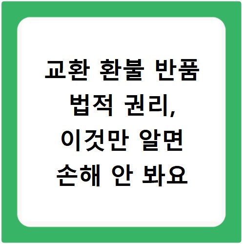 교환 환불 반품 법적 권리, 이것만 알면 손해 안 봐요