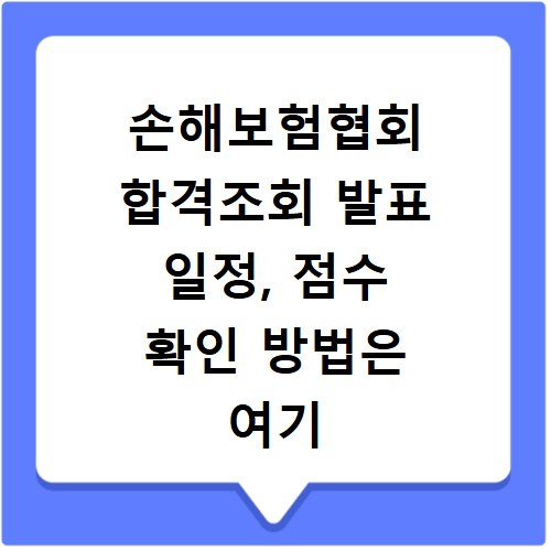손해보험협회 합격조회 발표 일정, 점수 확인 방법은 여기