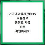 거가대교실시간CCTV 교통정보 통행료 지금 바로 확인하세요