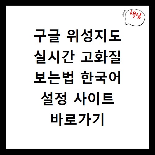 구글 위성지도 실시간 고화질 보는법 한국어 설정 사이트 바로가기