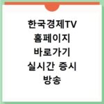 한국경제TV 홈페이지 바로가기 실시간 증시 방송 시청 방법