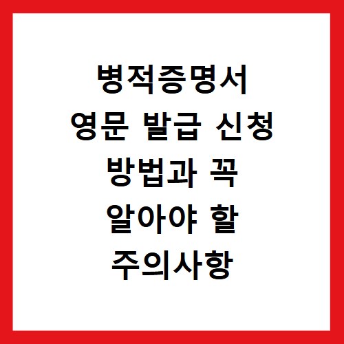 병적증명서 영문 발급 신청 방법과 꼭 알아야 할 주의사항