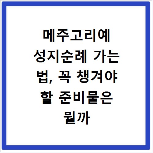 메주고리예 성지순례 가는 법, 꼭 챙겨야 할 준비물은 뭘까