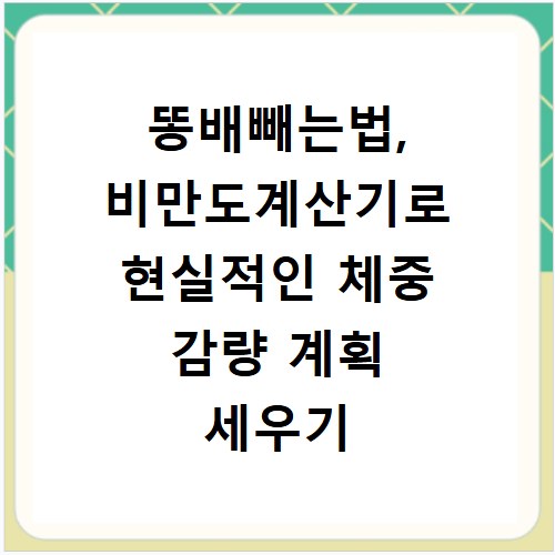 똥배빼는법, 비만도계산기로 현실적인 체중 감량 계획 세우기