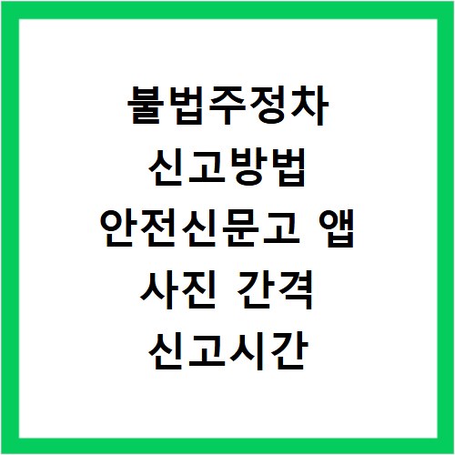 불법주정차 신고방법 안전신문고 앱 사진 간격 신고시간 총정리