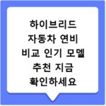 하이브리드 자동차 연비 비교 인기 모델 추천 지금 확인하세요