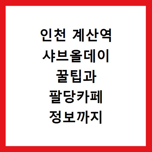 인천 계산역 샤브올데이 꿀팁과 팔당카페 정보까지 한눈에