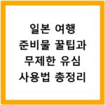 일본 여행 준비물 꿀팁과 무제한 유심 사용법 총정리